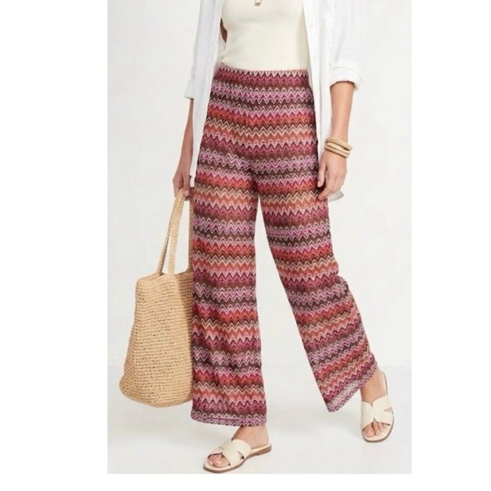 Shade & Shore Women's Zig-Zag chevron Crochet Swim Cover up Pants size small
